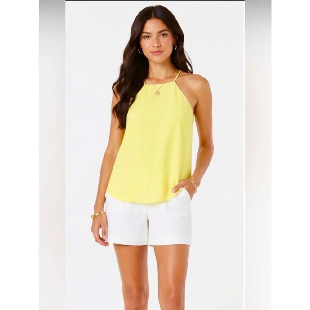LILLY PULITZER  Rae Silk Top/Camisole - Lilly's Lemon Yellow NWT